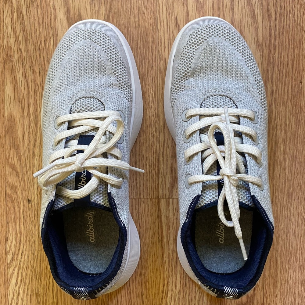 Allbirds Gray and Blue Sneakers with Cushioned Sole